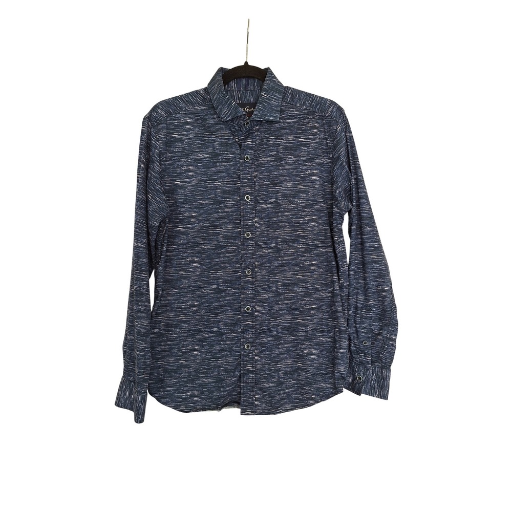 Robert Graham Modern Americana Mens Small Blue Space Dye Tailored Fit Shirt